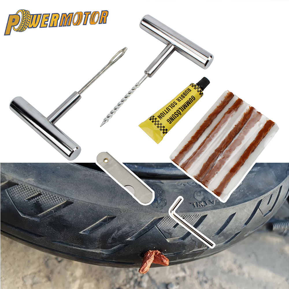 Bike Tube Repair Kit - Motorcycle Tire Repair Tools Kit Fixing