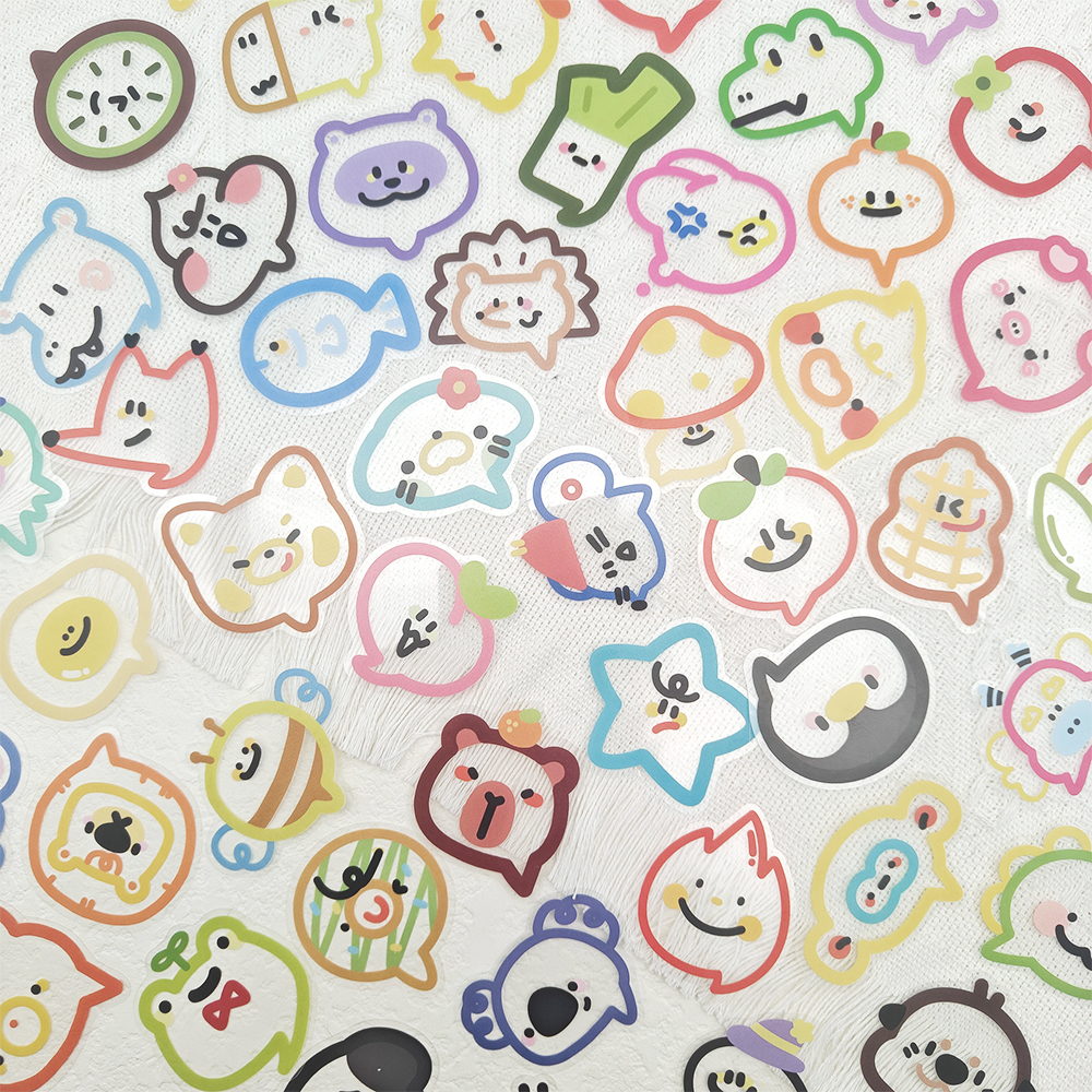 Bicycle Helmet - 50pcs Colorful Cute Animal Sticker PET