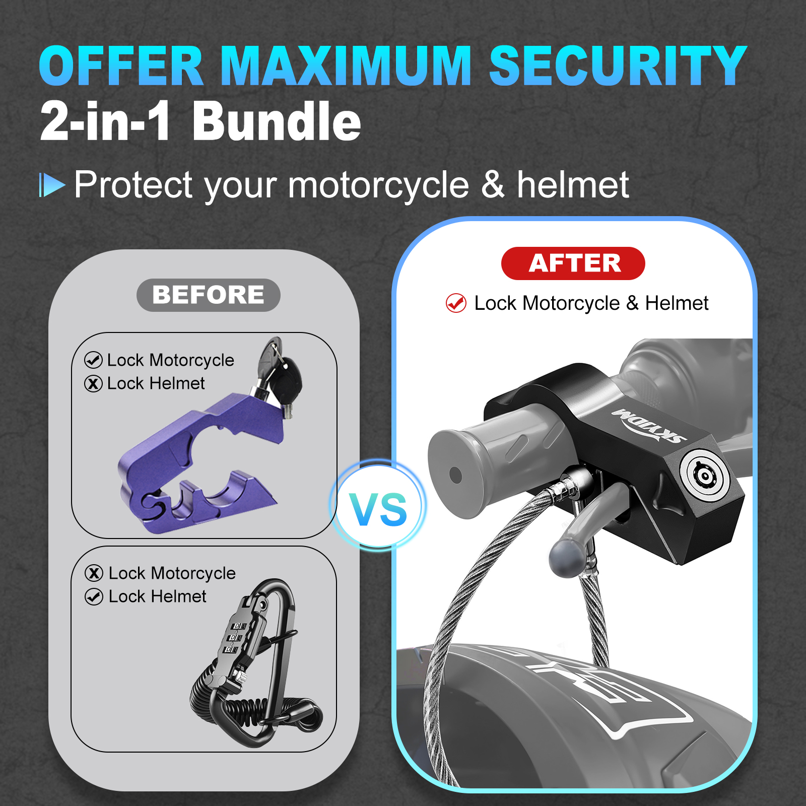 Motorcycle handlebars Locks Mo - огляд і ціна Bicycle Helmet