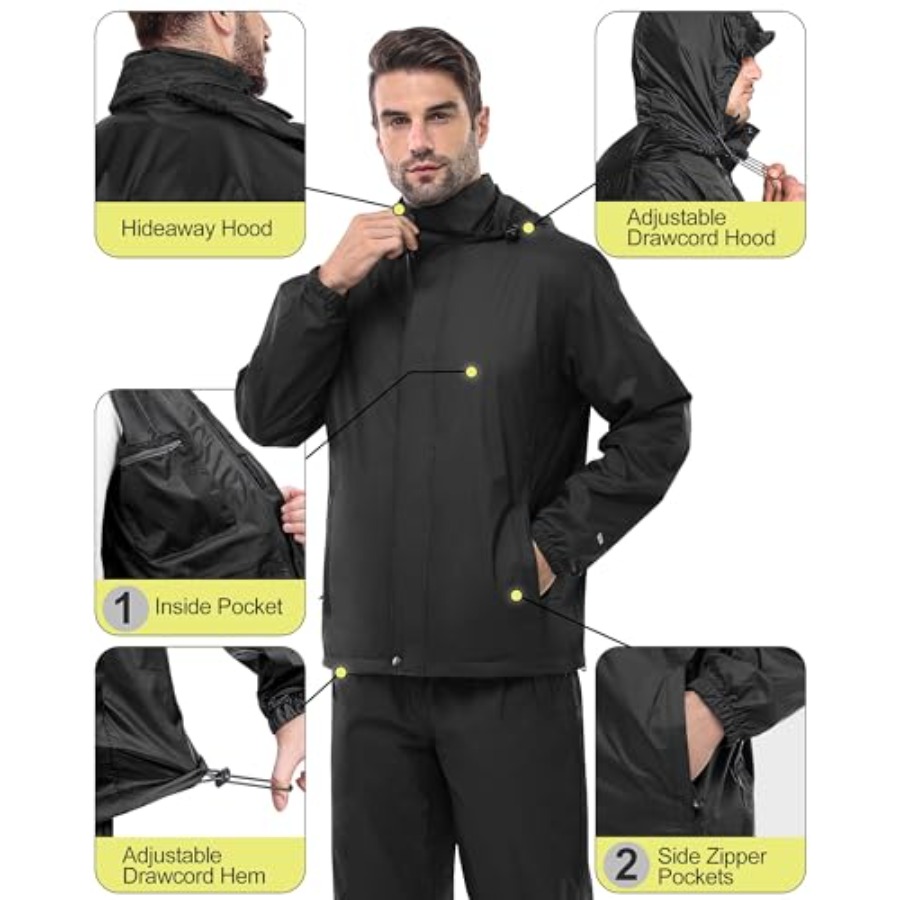 Men's Rain Suit Packable Water - огляд і ціна Cycling Gear In Rain
