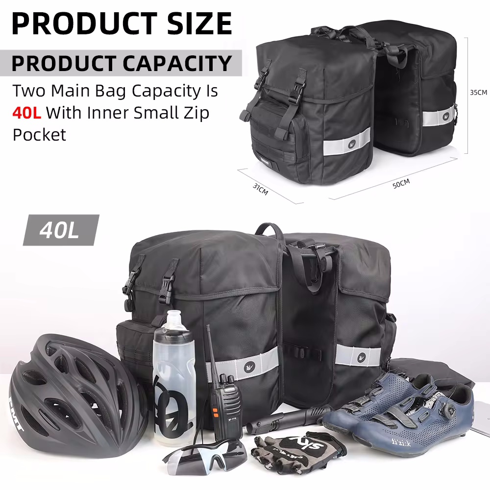 40L Bicycle Pannier Bag 2 in 1 - огляд і ціна Cycling Gear Storage Rack