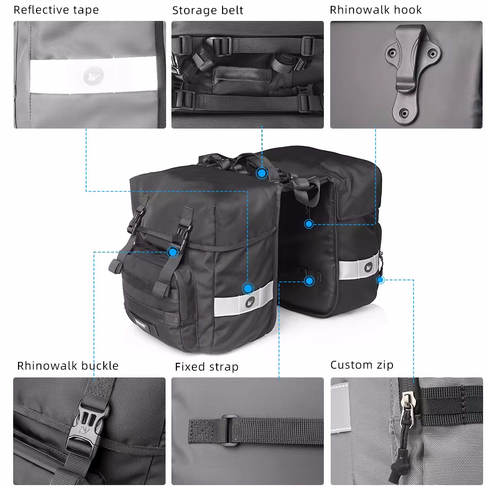 40L Bicycle Pannier Bag 2 in 1 - огляд і ціна Cycling Gear Storage Rack