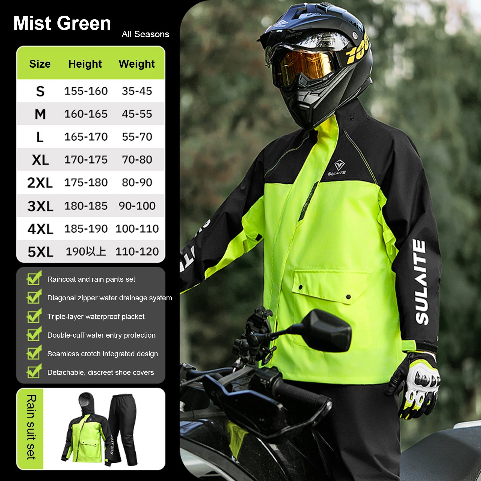 Motorcycle Rain Suit for Men & - огляд і ціна Cycling Gear In Rain
