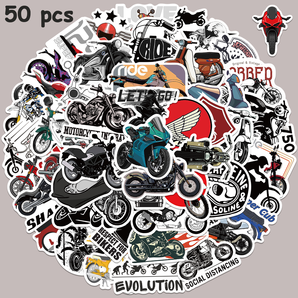 50pcs Retro Motorcycle Sticker - огляд і ціна Bicycle Helmet