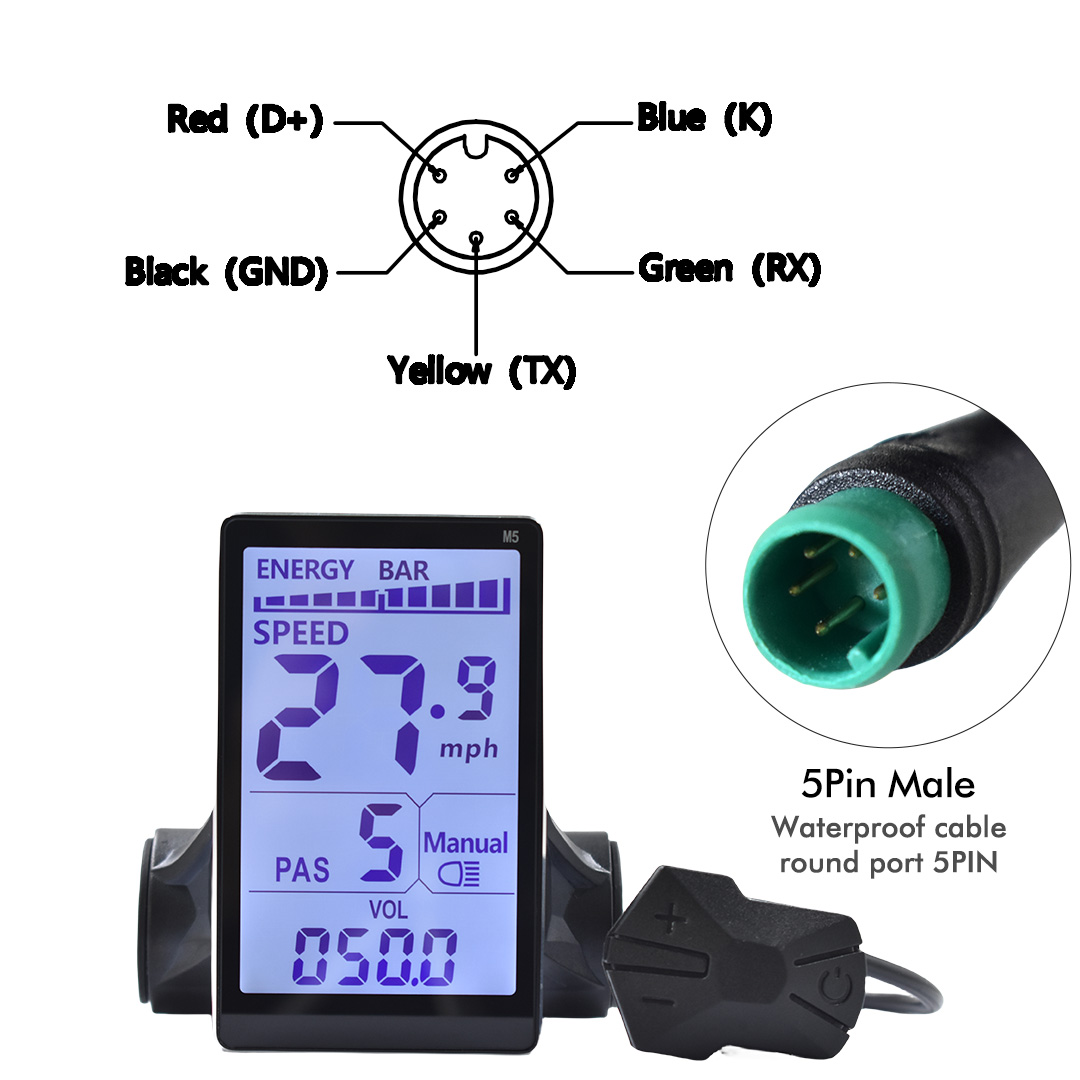 UART2 M5 24V 36V 48V Colorful  - огляд і ціна Bike Speedometer